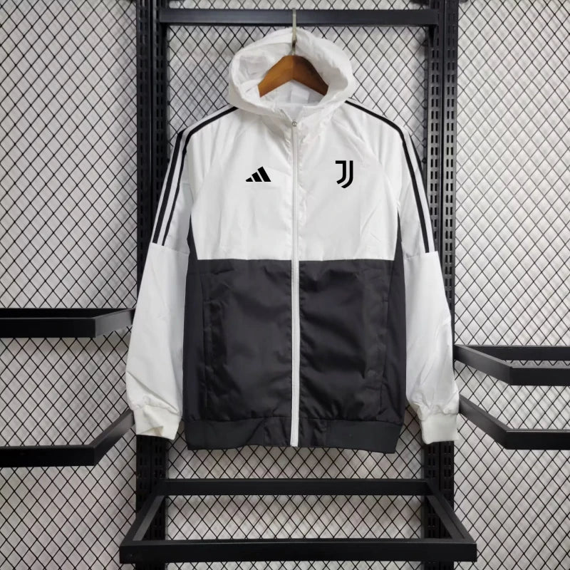 Juventus negru și alb windbreaker